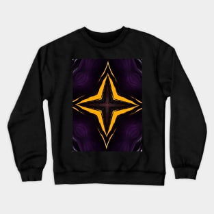 Mystical cross on a dark purple background mystical image different signs. Yellow neon sparkls. Crewneck Sweatshirt